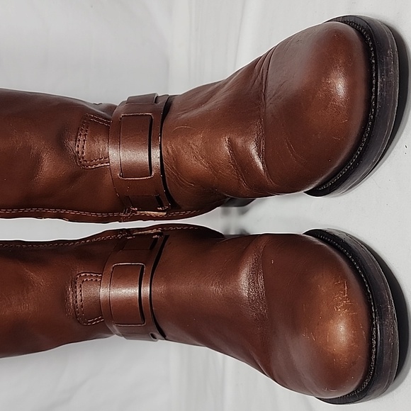 Tory‎ Burch Rustic Brown Derby Smooth Leather Tall Riding Boots Size 6.5 - Picture 8 of 15